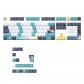 Esports Story White Blue 104+22 PBT Dye-subbed Keycaps Set Cherry Profile for MX Switches Mechanical Gaming Keyboard